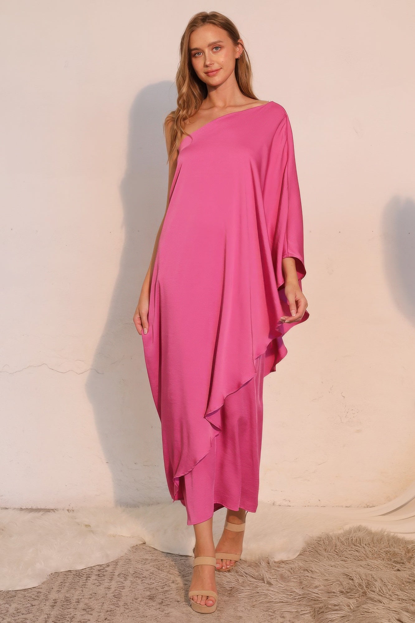 athena one shoulder maxi dress Washed Poly Silk Athena One Shoulder Maxi – Celine Vn