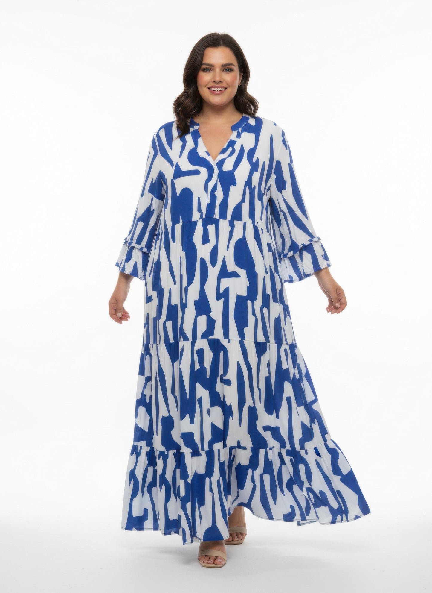 Mlle Gabrielle Plus Size Printed Maxi Dress – product view 1