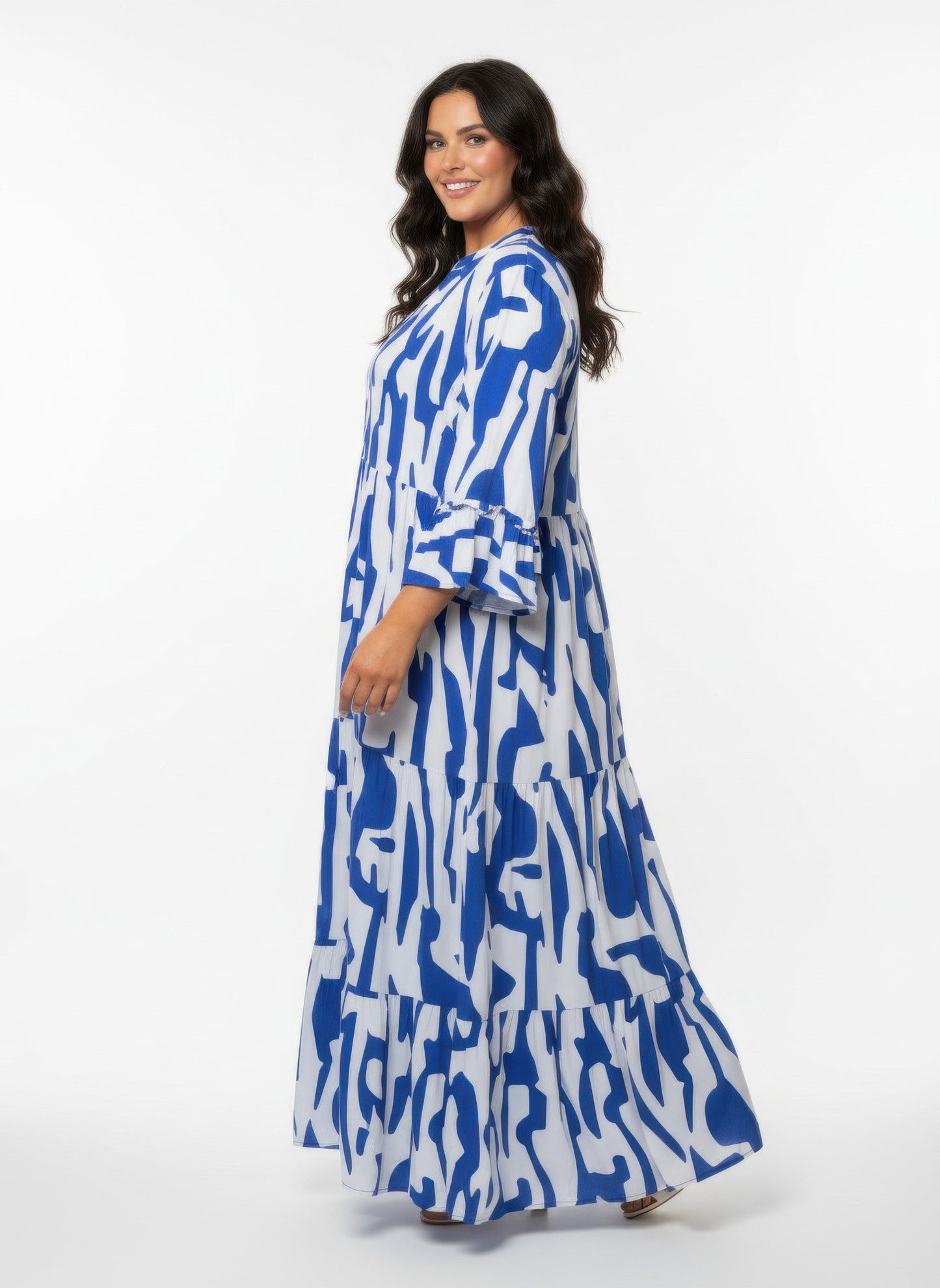 Mlle Gabrielle Plus Size Printed Maxi Dress – product view 2